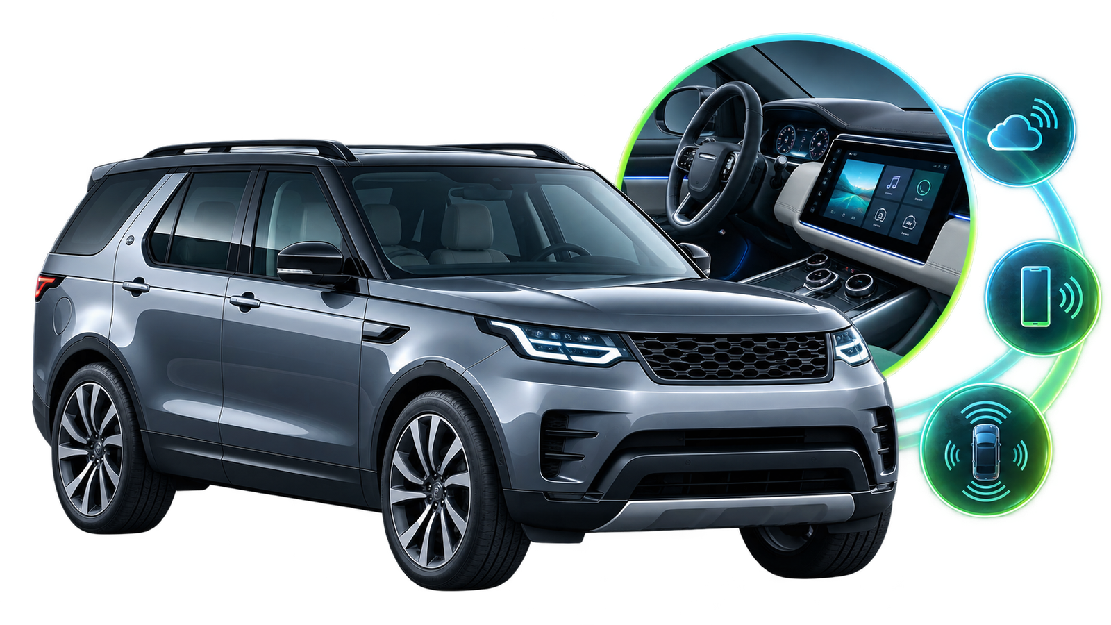 Illustrative HMC Discovery guide artwork — not a genuine vehicle photograph.