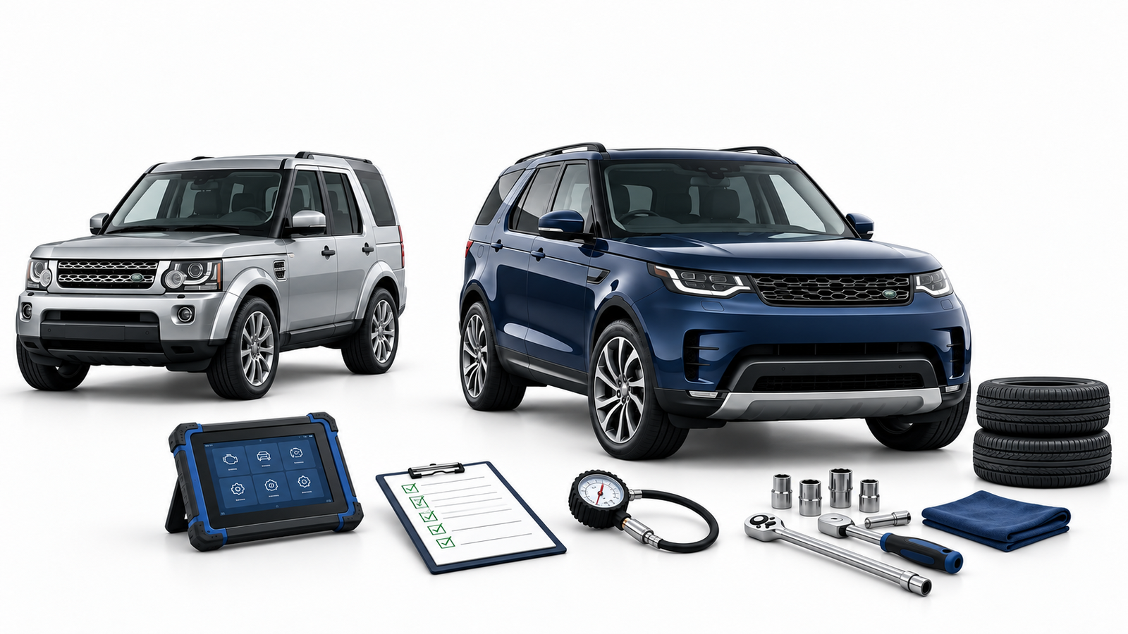 HMC Discovery Approved — illustrative artwork showing vehicle inspection and preparation